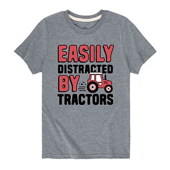 Boys 8-20 Distracted By Tractors Graphic Tee