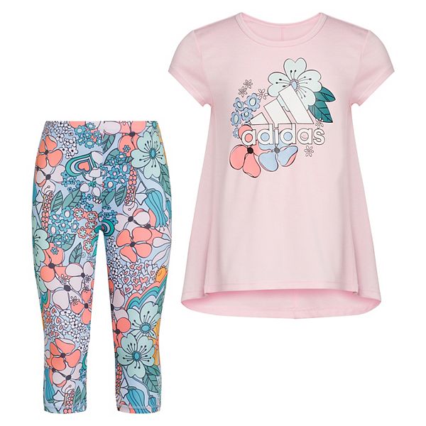 Girls 4-6x adidas Tee & Printed Capris Set