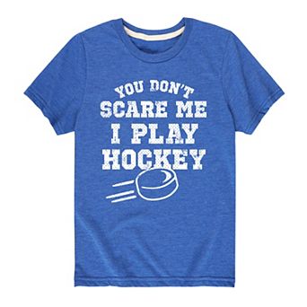 Boys 8-20 You Dont Scare Me Hockey Graphic Tee