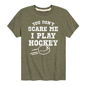 Boys 8-20 You Dont Scare Me Hockey Graphic Tee