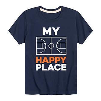 Boys 8-20 My Happy Place Basketball Graphic Tee