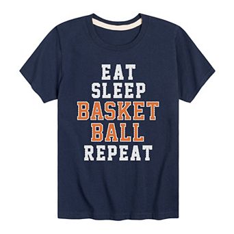 Boys 8-20 Eat Sleep Basketball Repeat Graphic Tee