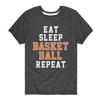 Boys 8-20 Eat Sleep Basketball Repeat Graphic Tee