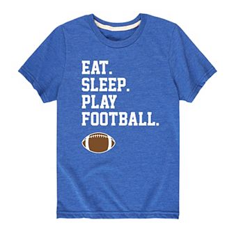 Boys 8-20 Eat Sleep Play Football Tee