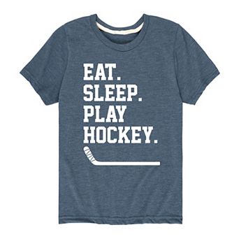 Boys 8-20 Eat Sleep Play Hockey Tee