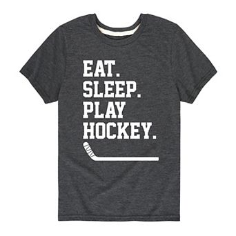 Boys 8-20 Eat Sleep Play Hockey Tee