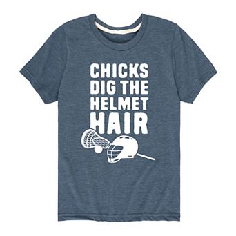 Boys 8-20 Chicks Dig Helmet Hair Lacross Graphic Tee
