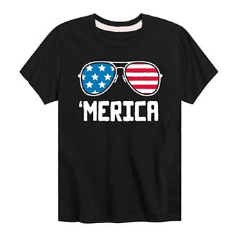 Boys 8-20 'Merica Aviator Glasses Tee