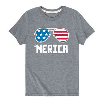 Boys 8-20 'Merica Aviator Glasses Tee