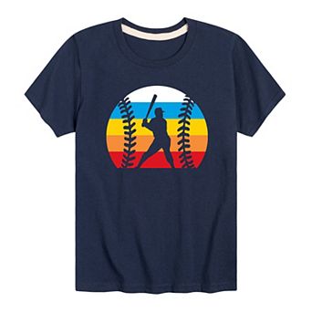 Boys 8-20 Retro Baseball Player Tee