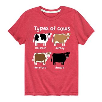 Boys 8-20 Types of Cows Tee