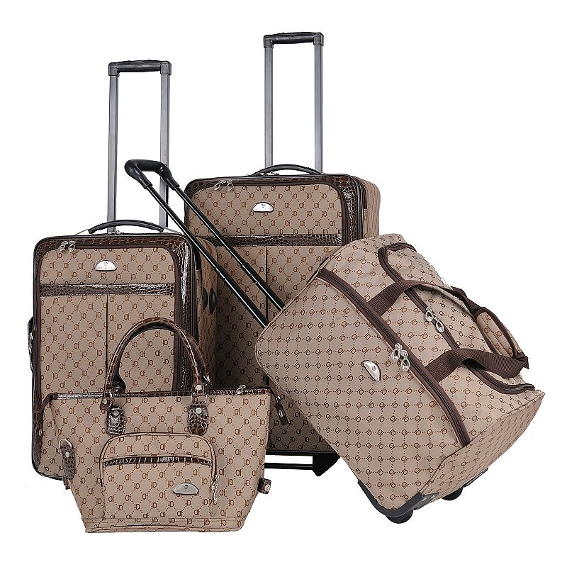 American Flyer AF Signature 4-Piece Luggage Set, Brown, 4 PC SET