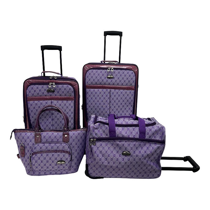 American Flyer AF Signature 4-Piece Luggage Set, Light Purple