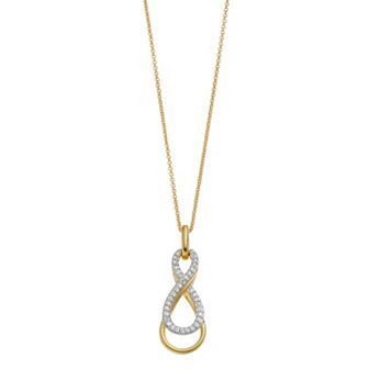 14k Gold Over Silver 1/10 Carat T.W. Diamond Infinity Pendant Necklace