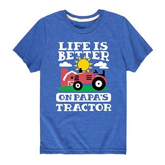 Boys 8-20 Better on Papa's Tractor Graphic Tee
