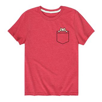 Boys 8-20 Pocket Cat Tee