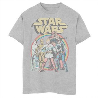 Boys 8-20 Star Wars Rainbow Retro Group Logo Tee