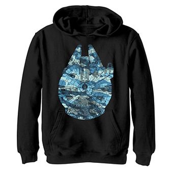 Boys 8-20 Star Wars Millennium Falcon In Blue Camo Hoodie