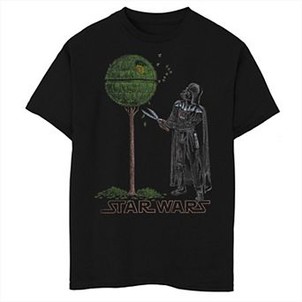 Boys 8-20 Star Wars Darth Vader Death Star Topiary Tee