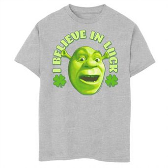 Boys 8-20 Shrek "I Believe In Luck" St. Patrick's Day Tee
