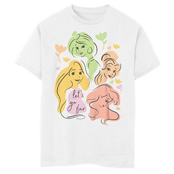 Disney Princess Boys 8-20 "Let's Go Far" Abstract Princess Portrait Tee