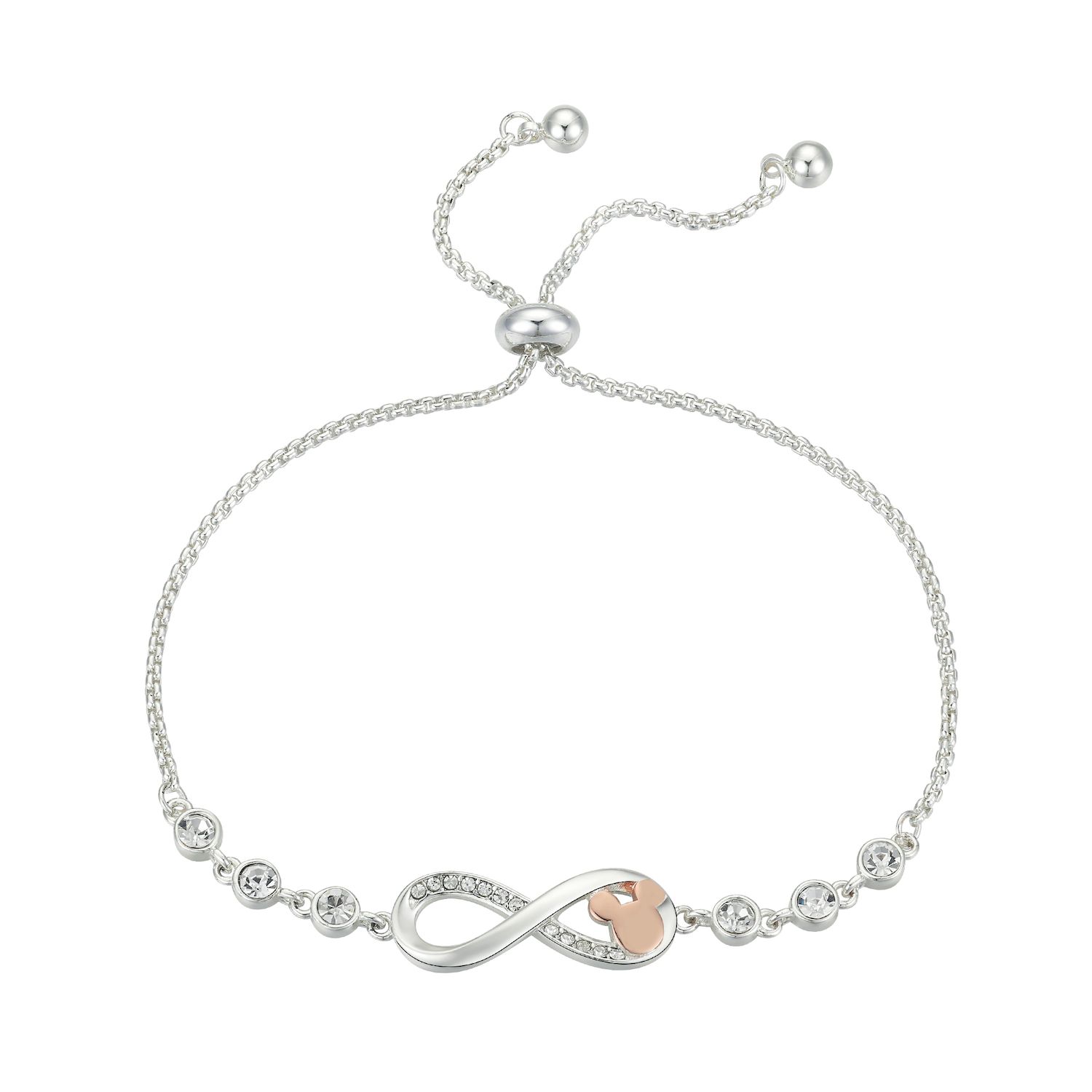 Image for Disney 's Mickey Mouse Two-Tone Crystal Infinity Bolo Bracelet at Kohl's.