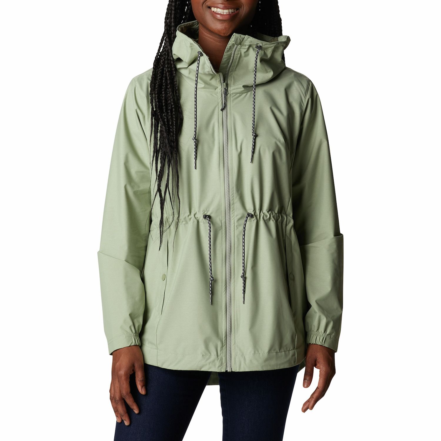 green raincoat womens