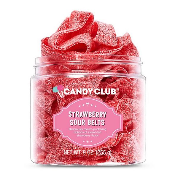 Candy Club Strawberry Sour Belts 9 oz.