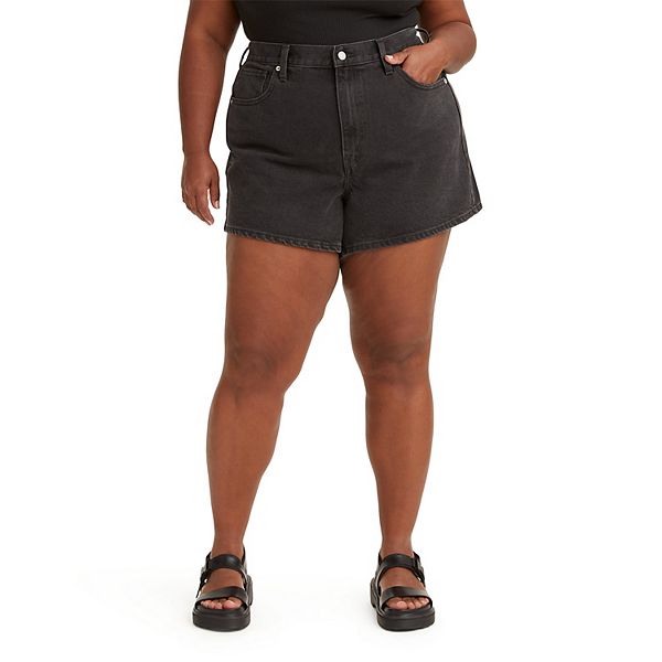 Levi's High-Waisted Mom Shorts In Black