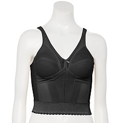 Women's Carnival 755 Front Close Longline with Back Support Bra (Black  36DD) 