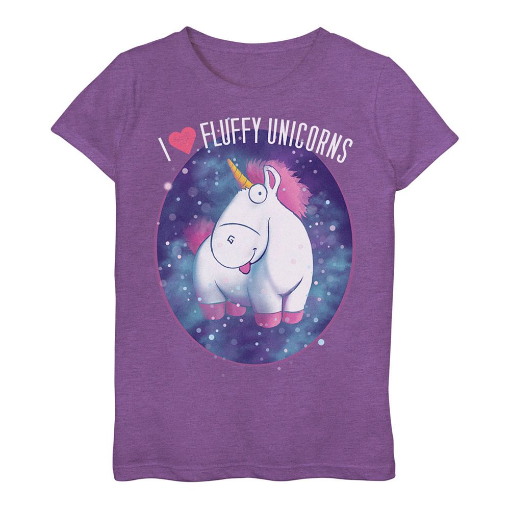 Girls 3-16 Despicable Me "I Love Fluffy Unicorns" Tee