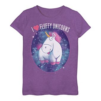Girls 3-16 Despicable Me "I Love Fluffy Unicorns" Tee
