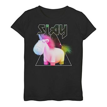 Girls 3-16 Despicable Me Fluffy Unicorn "Slay" Tee