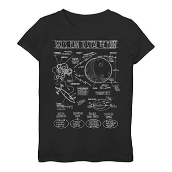 Girls 3-16 Despicable Me Gru's Moon Plans Tee