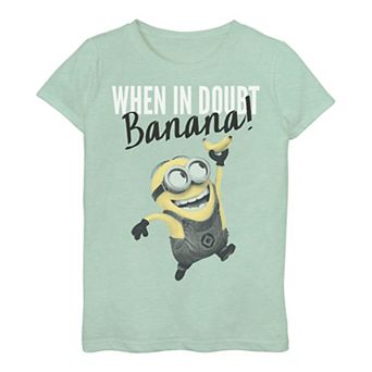 Girls 3-16 Minions Dave "When In Doubt Banana!" Tee