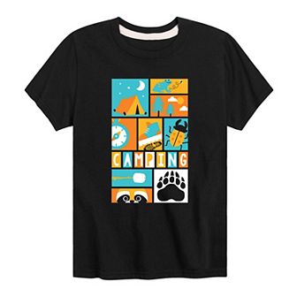 Boys 8-20 Camping Outdoor Collage Tee
