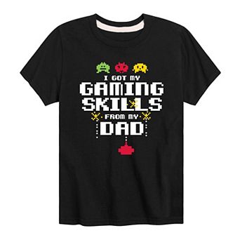 Boys 8-20 I Got My Gaming Skills From My Dad Tee
