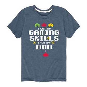 Boys 8-20 I Got My Gaming Skills From My Dad Tee