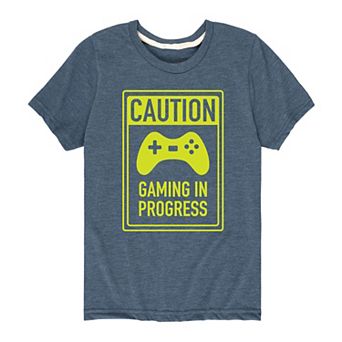 Boys 8-20 Caution Gaming In Progress Tee