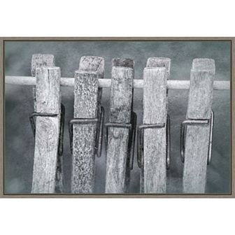 Amanti Art Clothes Pins Framed Canvas Print