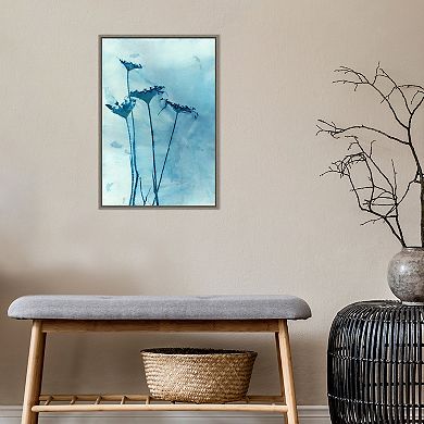 Amanti Art Blue Anne (Flower) Framed Canvas Print