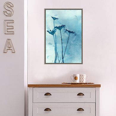 Amanti Art Blue Anne (Flower) Framed Canvas Print