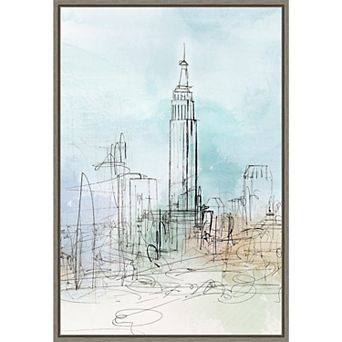 Amanti Art Blue London Framed Canvas Print