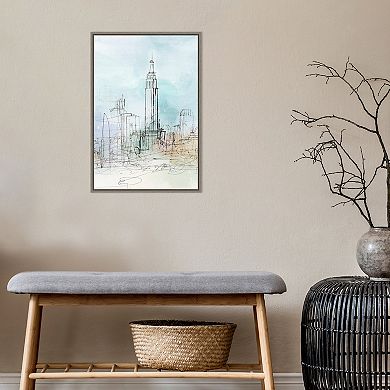 Amanti Art Blue London Framed Canvas Print