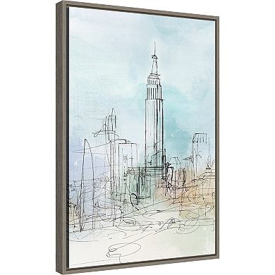 Amanti Art Blue London Framed Canvas Print