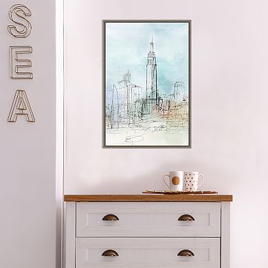 Amanti Art Blue London Framed Canvas Print