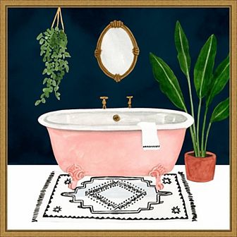 Amanti Art Boho Bath II Framed Canvas Print
