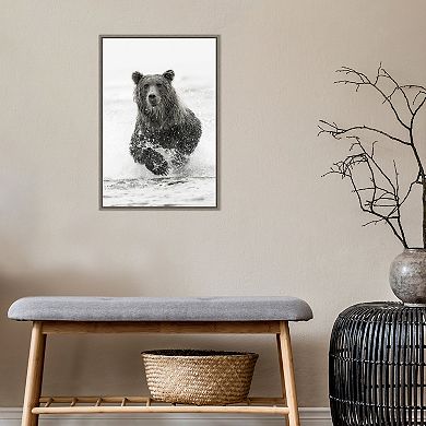 Amanti Art Brown Bear Framed Canvas Print