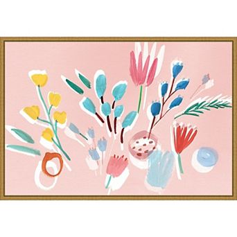 Amanti Art Flowing Florals Framed Canvas Print