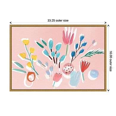 Amanti Art Flowing Florals Framed Canvas Print